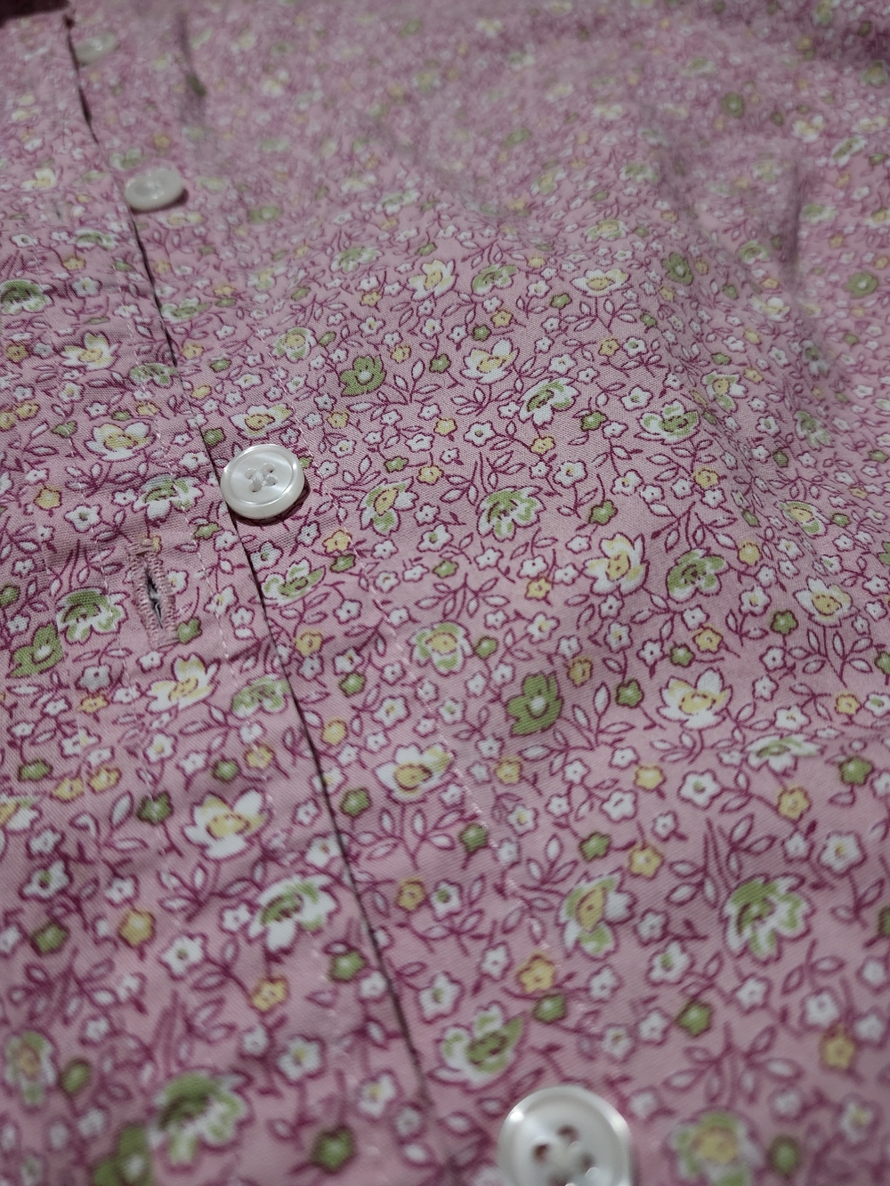 L.L. Bean Sleeveless Button-Front Pink Floral Shirt - Picture 3 of 7